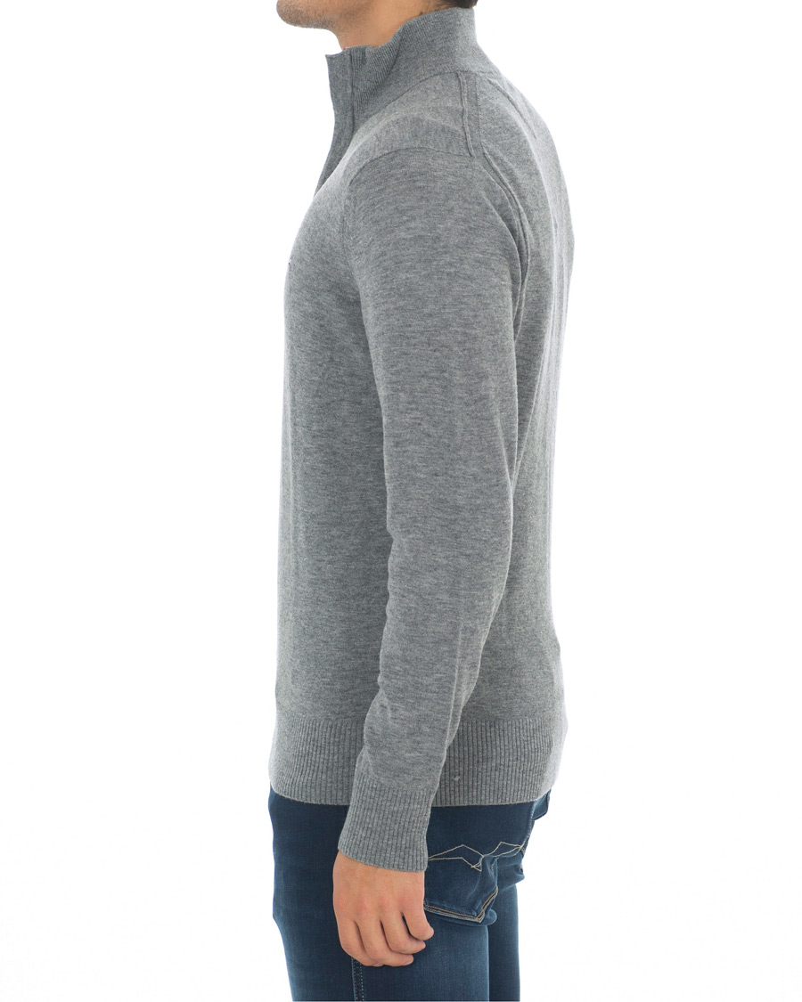 Herre | Trøjer | Tommy Hilfiger | Lambswool Half Zip Silver Fog Heather