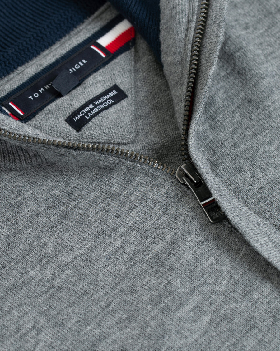 Herre | Trøjer | Tommy Hilfiger | Lambswool Half Zip Silver Fog Heather
