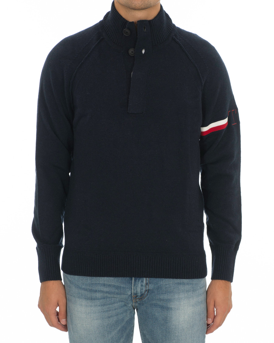 Herre | Trøjer | Tommy Hilfiger | Monogram Button Mock Neck Sky Captain