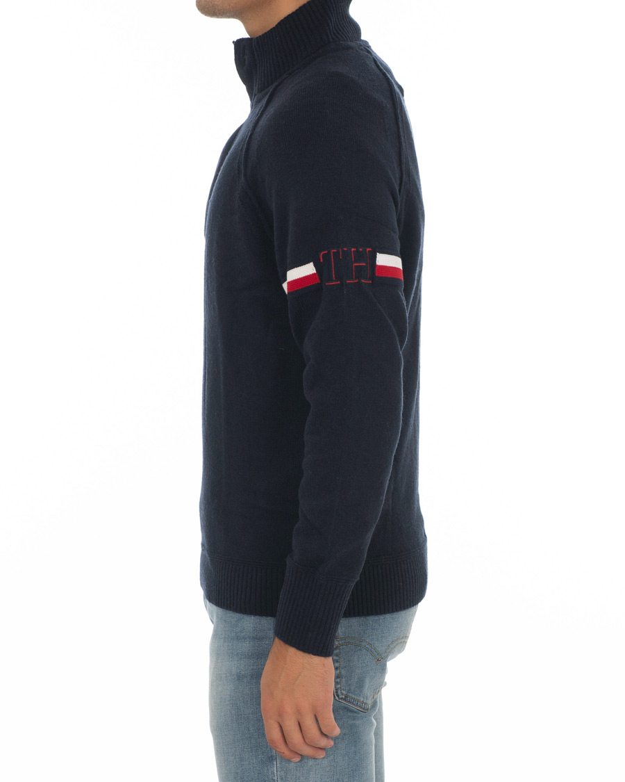 Herre | Trøjer | Tommy Hilfiger | Monogram Button Mock Neck Sky Captain