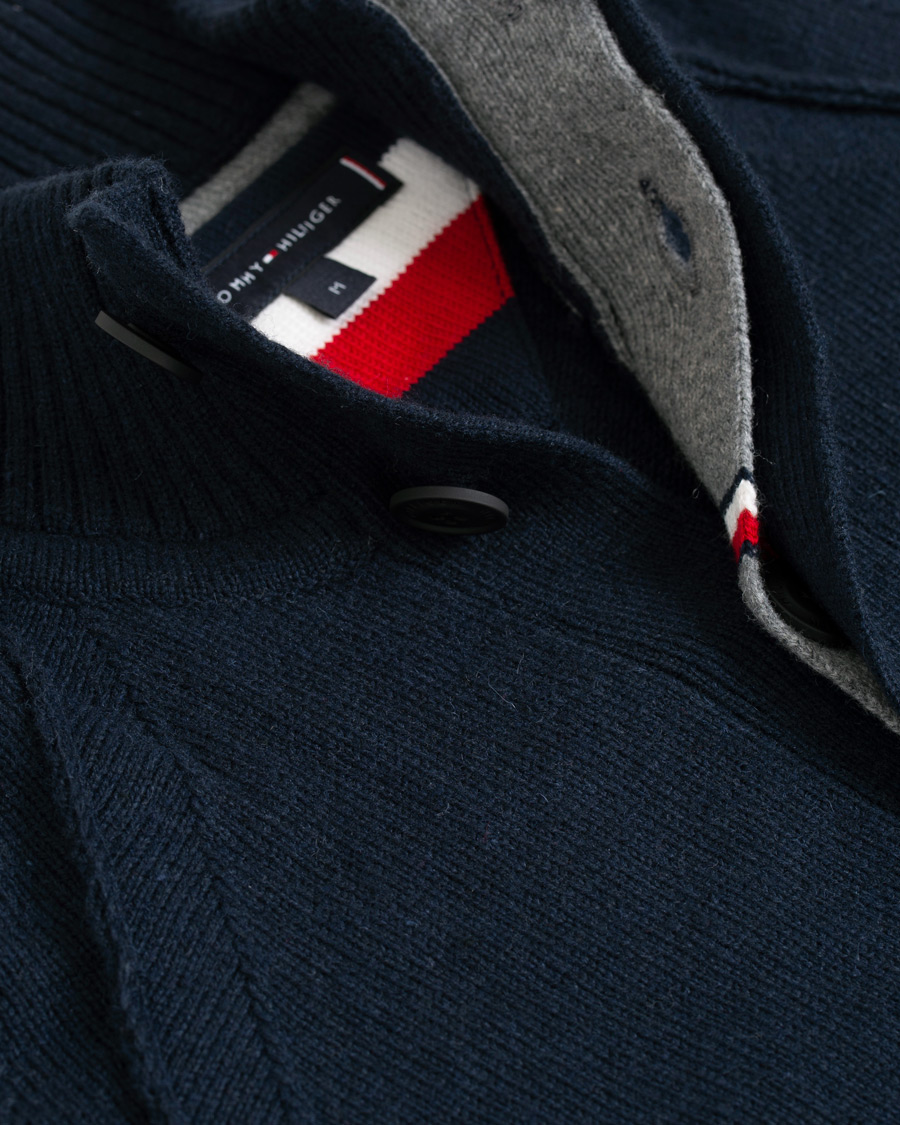 Herre | Trøjer | Tommy Hilfiger | Monogram Button Mock Neck Sky Captain