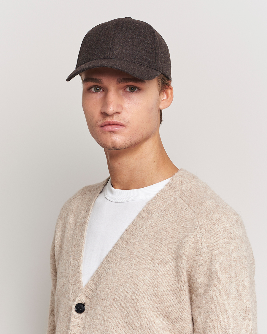 Herre | Tilbehør | Varsity Headwear | Flannel Baseball Cap Walnut Brown