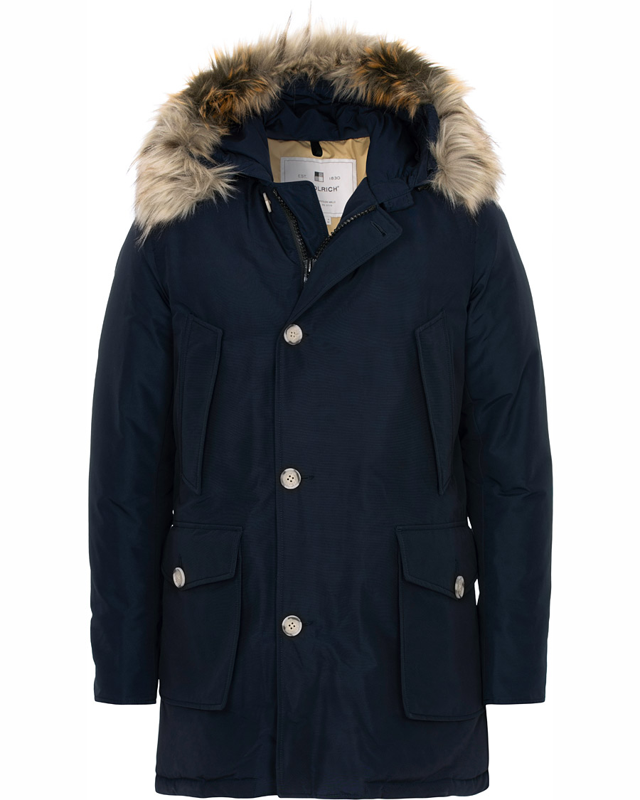 Herre | Jakker | Woolrich | Artic Parka Fake Fur Melton Blue