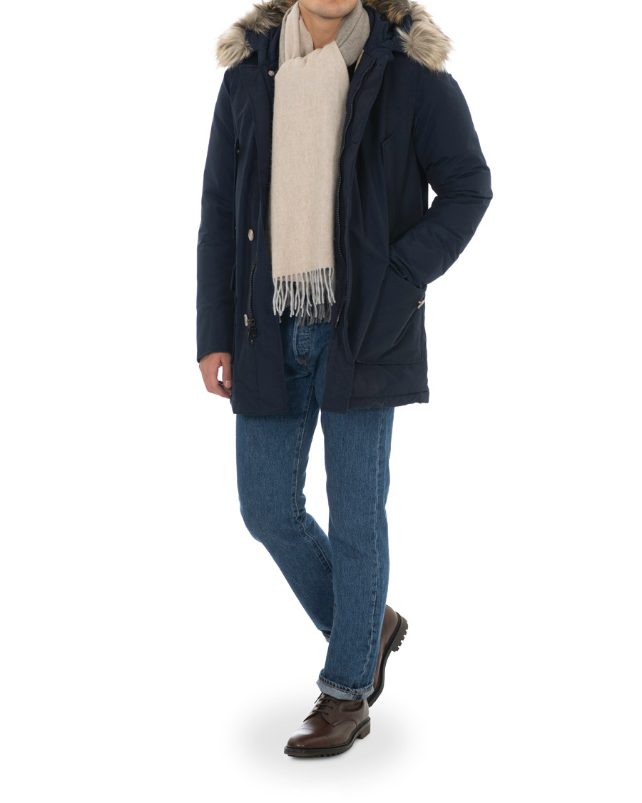 Herre | Jakker | Woolrich | Artic Parka Fake Fur Melton Blue
