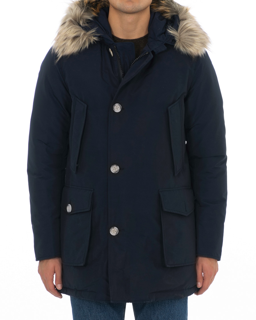 Herre | Jakker | Woolrich | Artic Parka Fake Fur Melton Blue