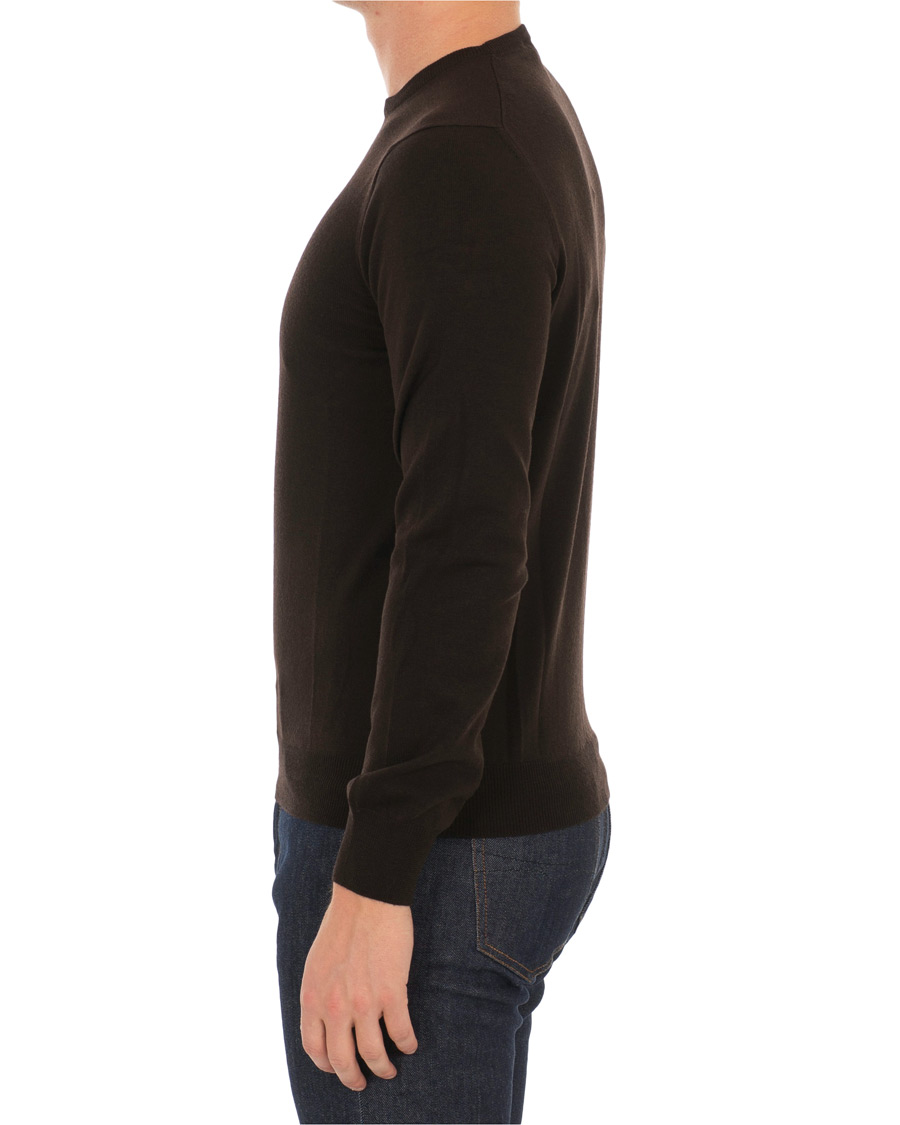 Herre | Trøjer | Gran Sasso | Merino Fashion Fit Crew Neck Pullover Brown
