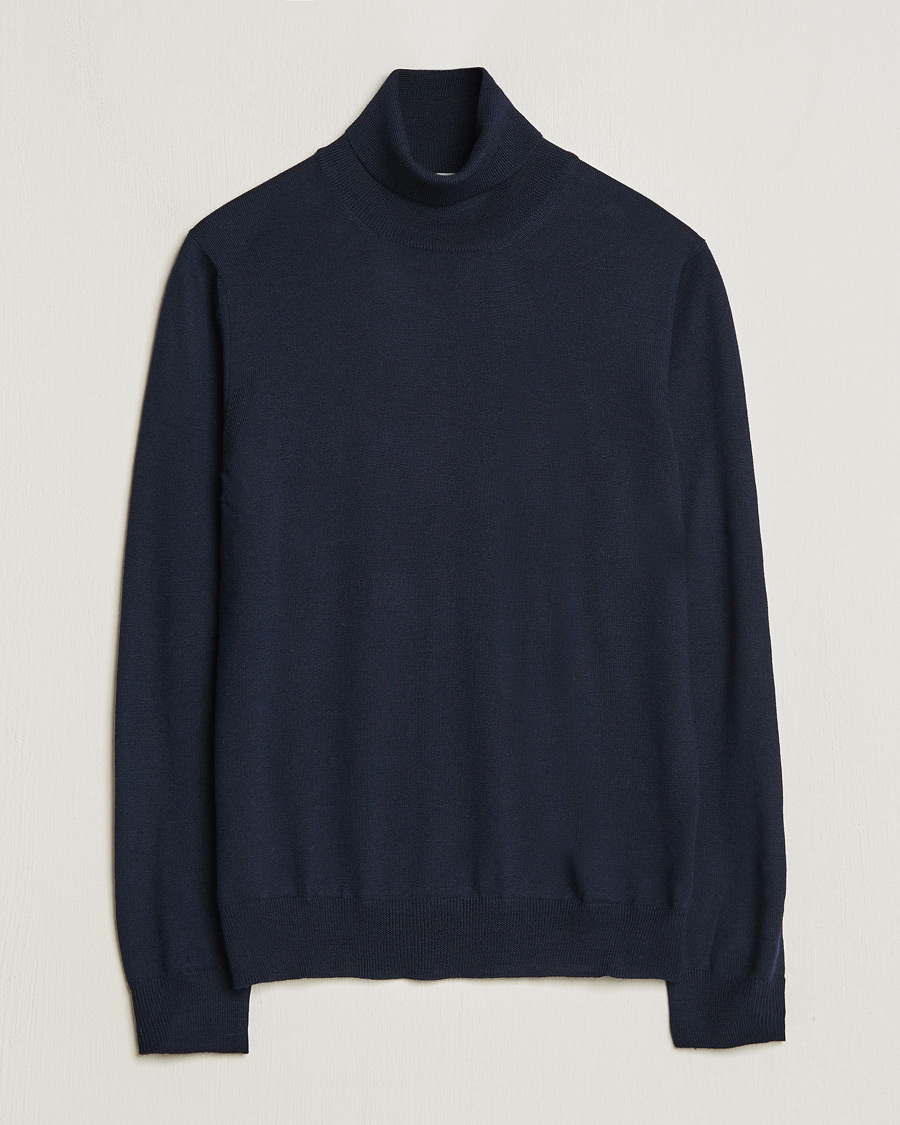 Herre | Trøjer | Gran Sasso | Merino Fashion Fit Rollneck Navy