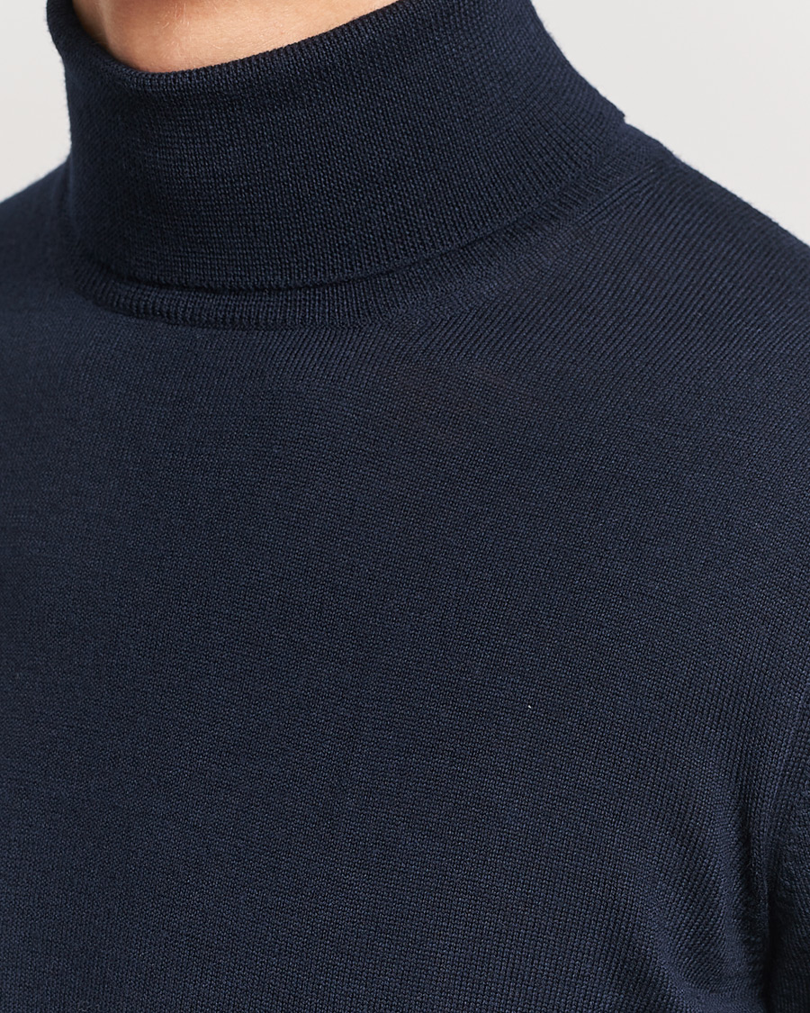 Herre | Trøjer | Gran Sasso | Merino Fashion Fit Rollneck Navy