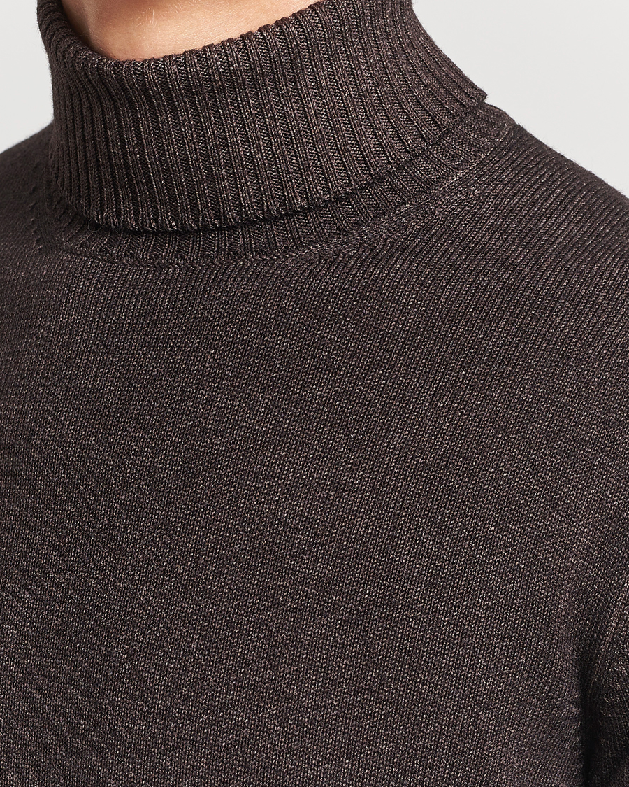 Herre | Trøjer | Gran Sasso | Vintage Merino Fashion Fit Polo Brown