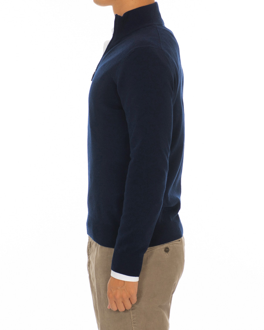 Herre | Trøjer | Gran Sasso | Wool/Cashmere Half Zip Navy