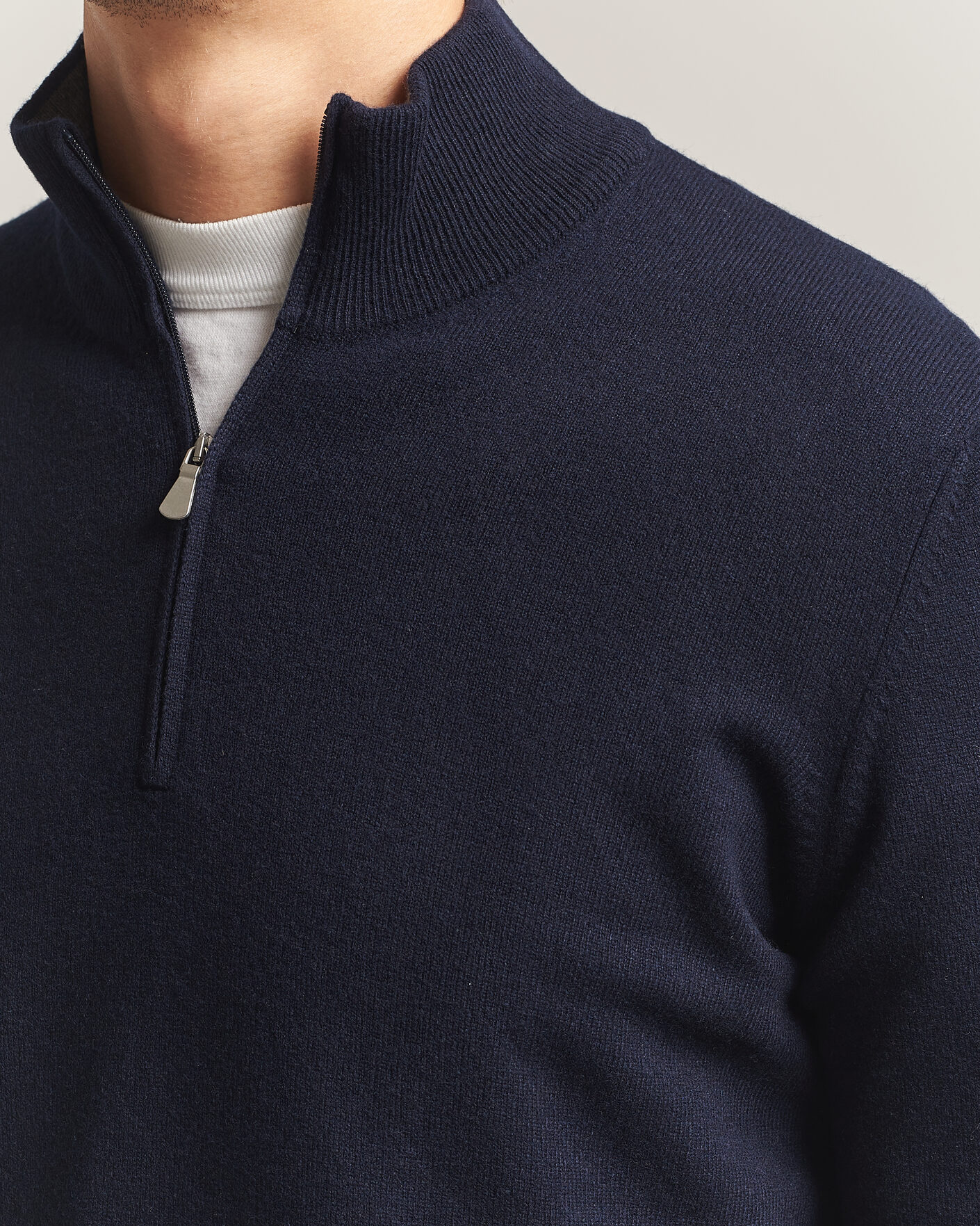 Herre | Trøjer | Gran Sasso | Wool/Cashmere Half Zip Navy