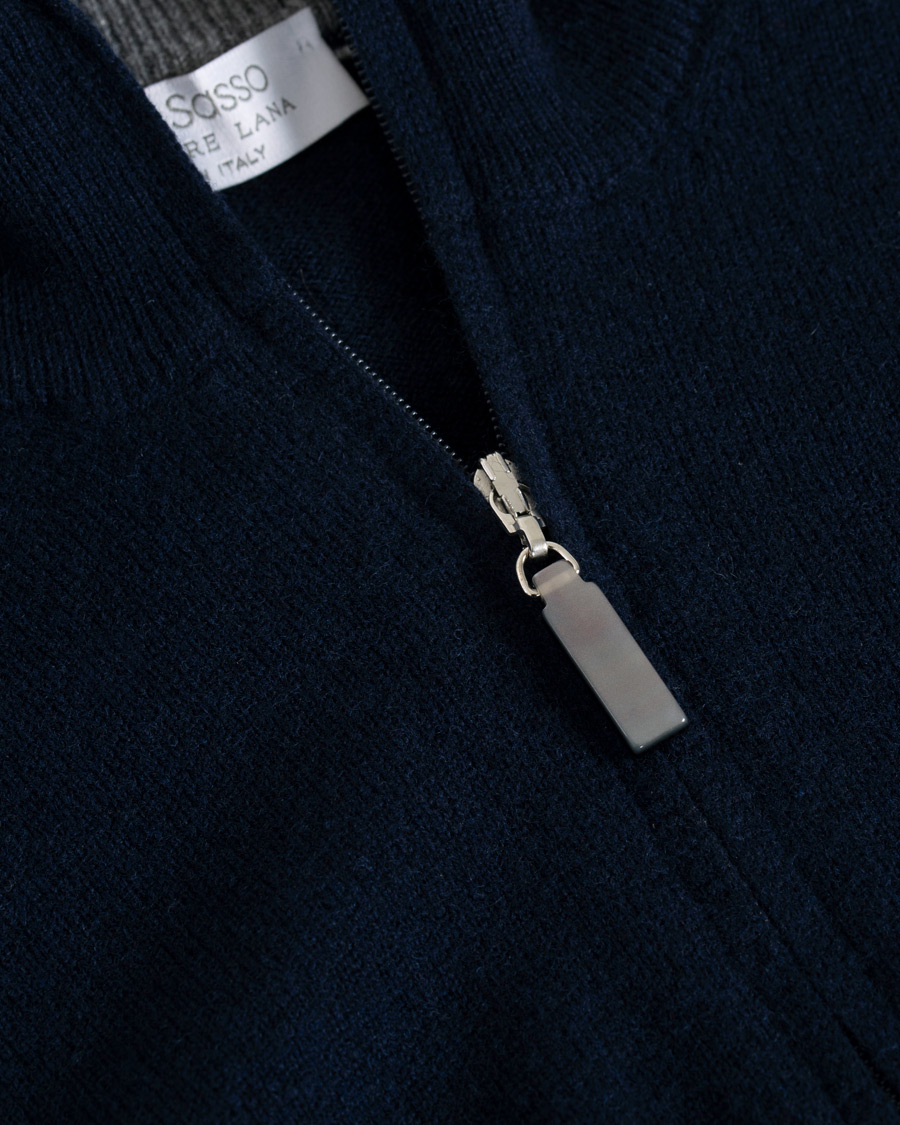 Herre | Trøjer | Gran Sasso | Wool/Cashmere Half Zip Navy