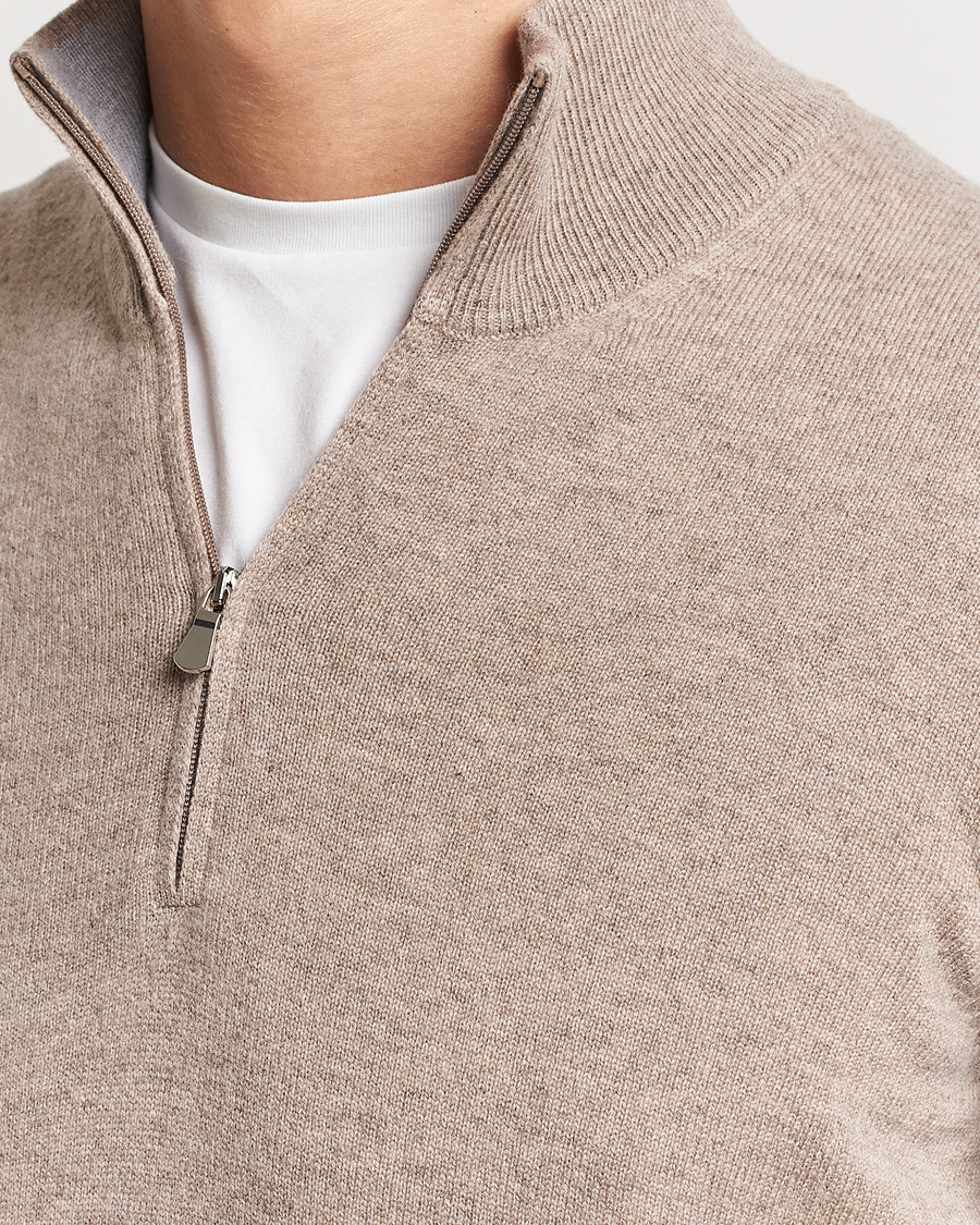 Herre | Trøjer | Gran Sasso | Wool/Cashmere Half Zip Beige