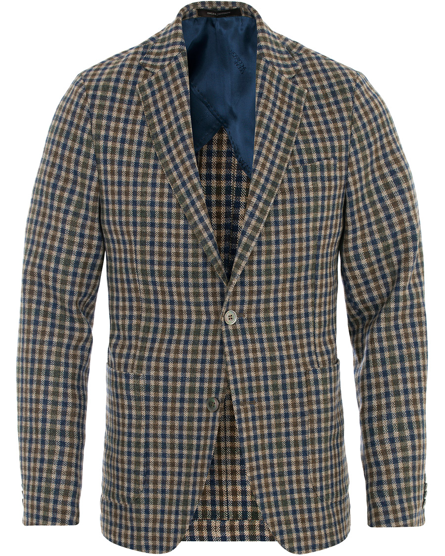 Herre | Blazere & jakker | Oscar Jacobson | Einar Checked Patch Pocket Blazer Beige
