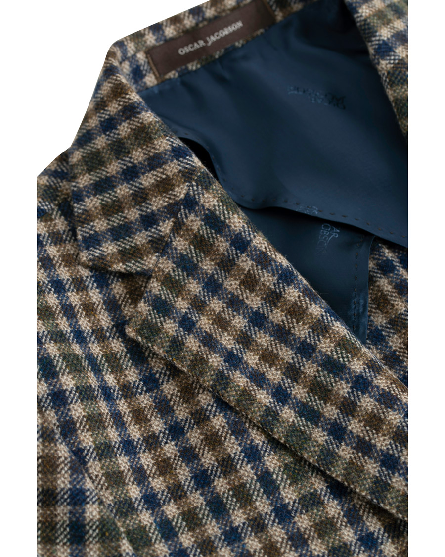 Herre | Blazere & jakker | Oscar Jacobson | Einar Checked Patch Pocket Blazer Beige