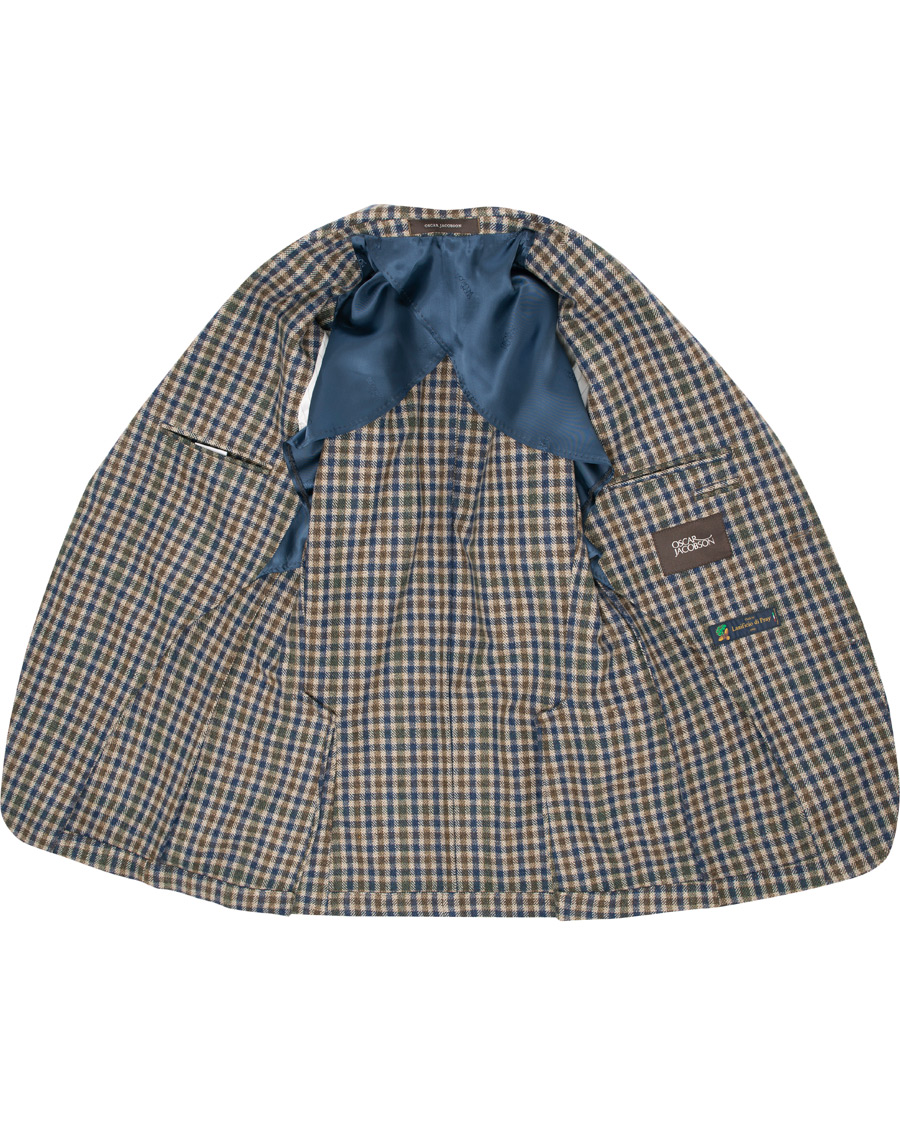 Herre | Blazere & jakker | Oscar Jacobson | Einar Checked Patch Pocket Blazer Beige