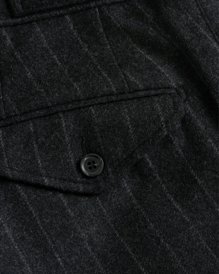 Herre | Bukser | Oscar Jacobson | Nilo Chalkstripe Side Adjuster Trousers Dark Grey