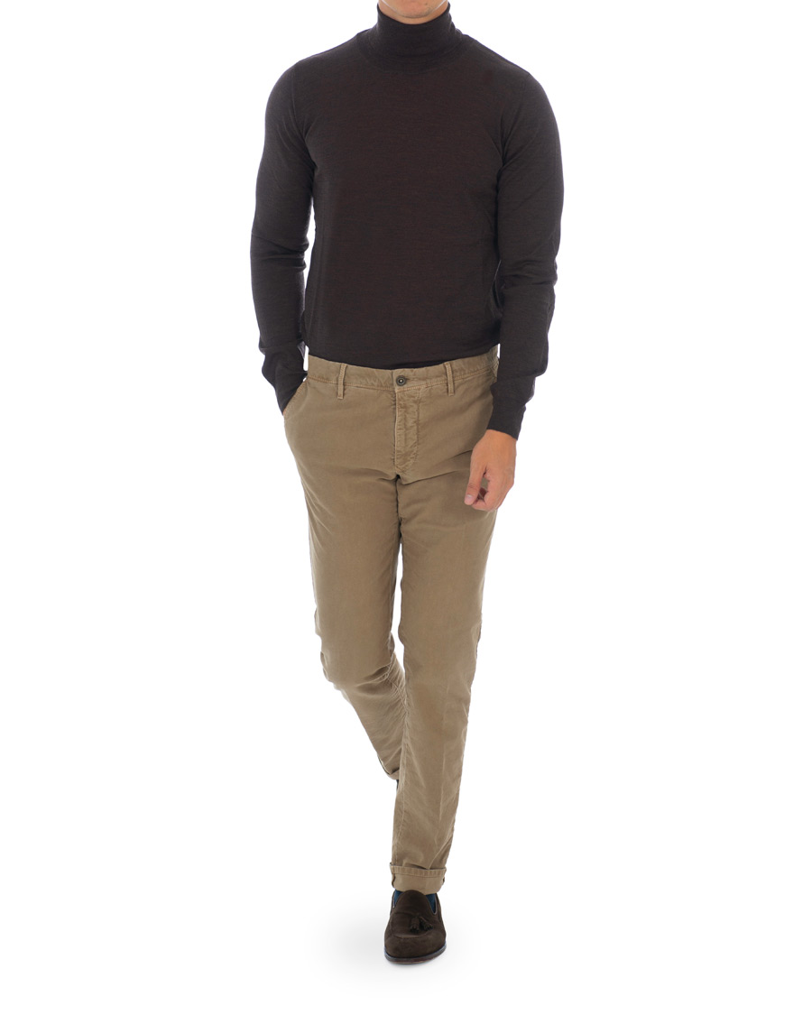 Herre | Trøjer | Oscar Jacobson | Cole Extra Fine Merino Rollneck Brown
