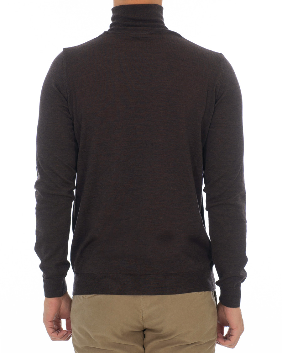 Herre | Trøjer | Oscar Jacobson | Cole Extra Fine Merino Rollneck Brown