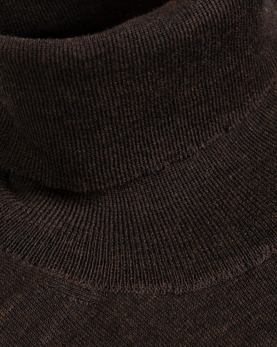 Herre | Trøjer | Oscar Jacobson | Cole Extra Fine Merino Rollneck Brown