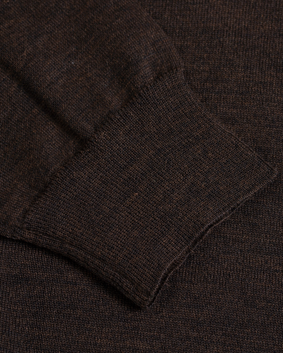 Herre | Trøjer | Oscar Jacobson | Cole Extra Fine Merino Rollneck Brown