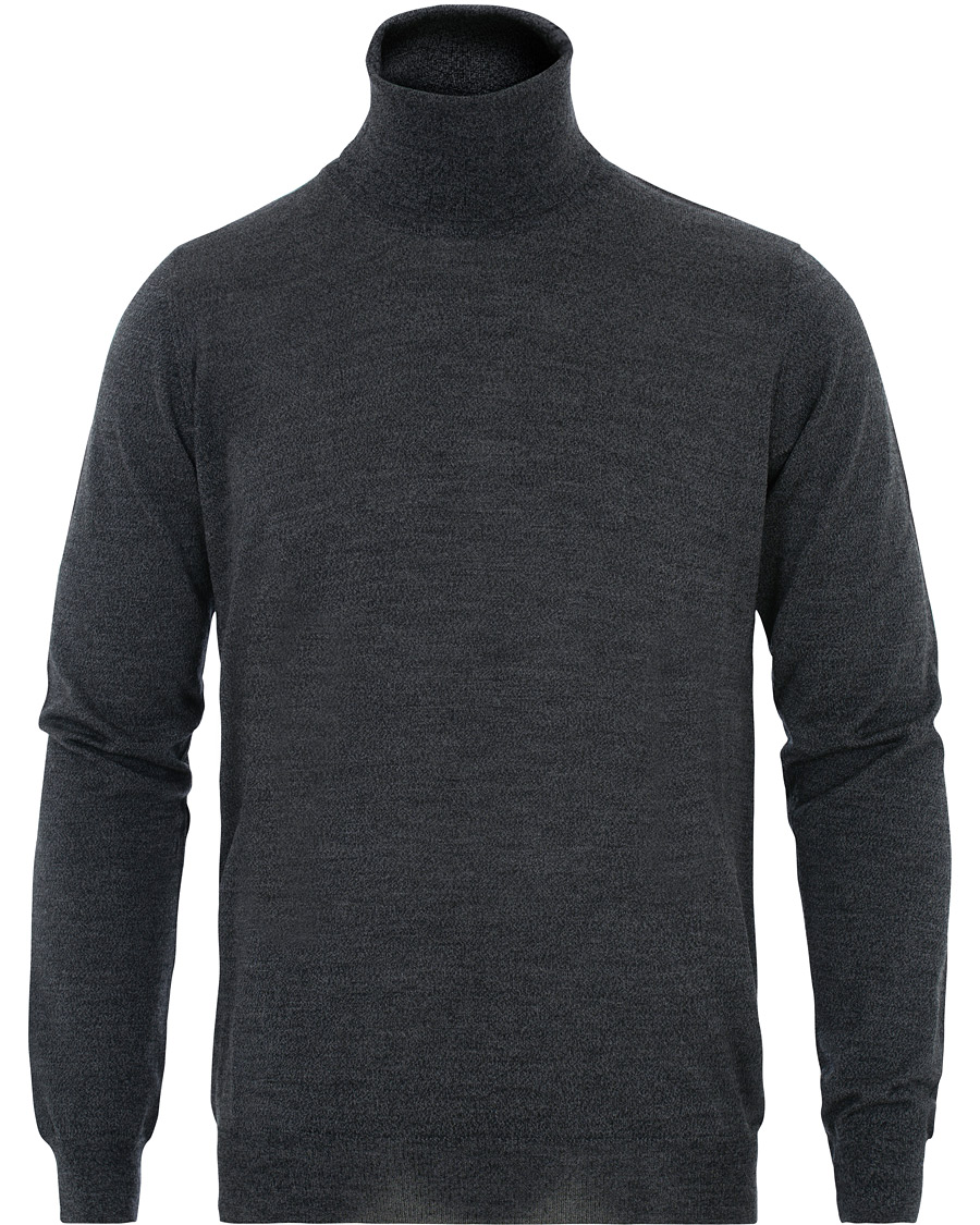 Herre | Trøjer | Oscar Jacobson | Cole Extra Fine Merino Rollneck Dark Grey