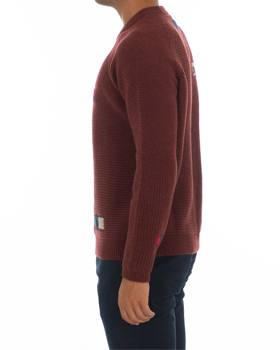 Herre | Trøjer | PS Paul Smith | Patchwork Knit Sweater Brick/Navy