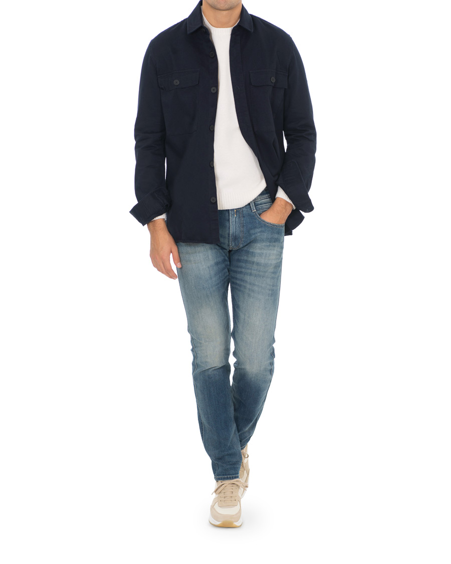 Herre | Skjorter | Samsøe Samsøe | Samsøe & Samsøe Waltones Cotton Overshirt Night Sky
