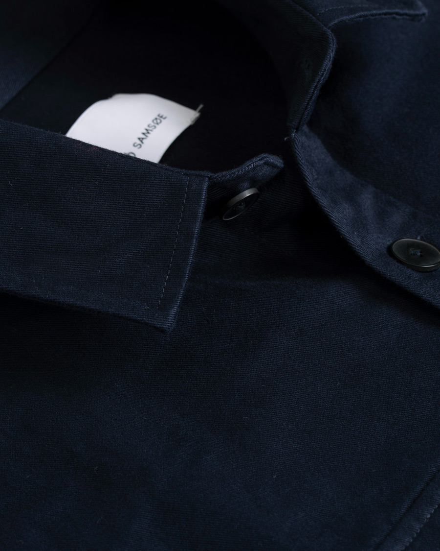 Herre | Skjorter | Samsøe Samsøe | Samsøe & Samsøe Waltones Cotton Overshirt Night Sky