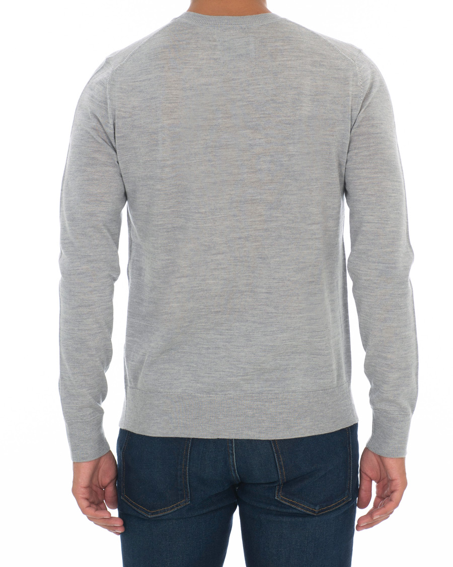 Herre | Trøjer | Samsøe Samsøe | Samsøe & Samsøe Flemming Superfine Merino Wool Crew Neck Grey Mel