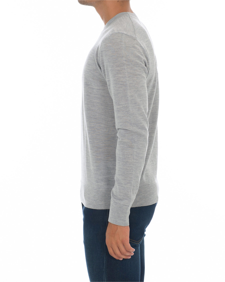 Herre | Trøjer | Samsøe Samsøe | Samsøe & Samsøe Flemming Superfine Merino Wool Crew Neck Grey Mel