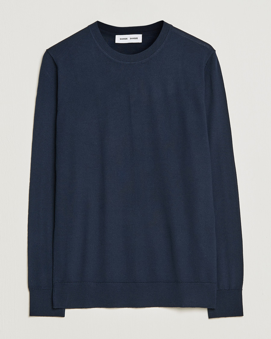 Herre | Trøjer | Samsøe Samsøe | Flemming Superfine Merino Wool Crew Neck Night Sky