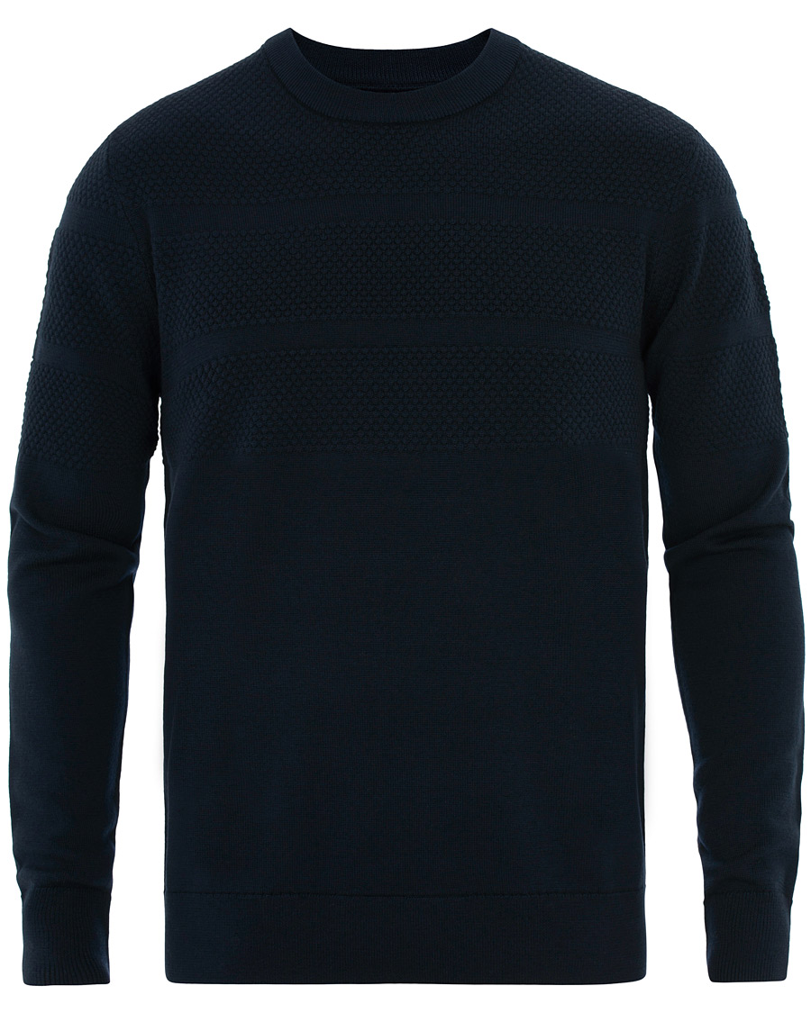 Herre | Trøjer | Samsøe Samsøe | Samsøe & Samsøe Sei Structured Wool Crew Neck Night Sky