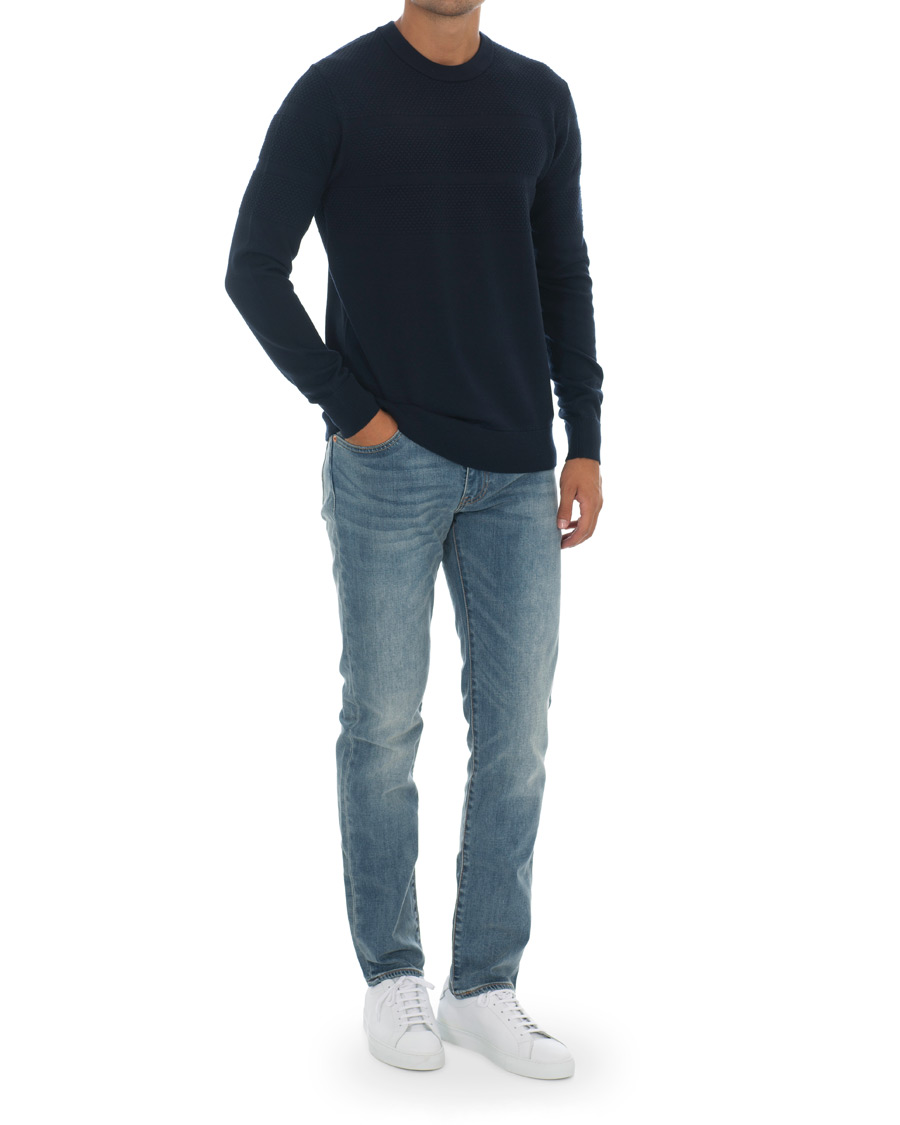 Herre | Trøjer | Samsøe Samsøe | Samsøe & Samsøe Sei Structured Wool Crew Neck Night Sky
