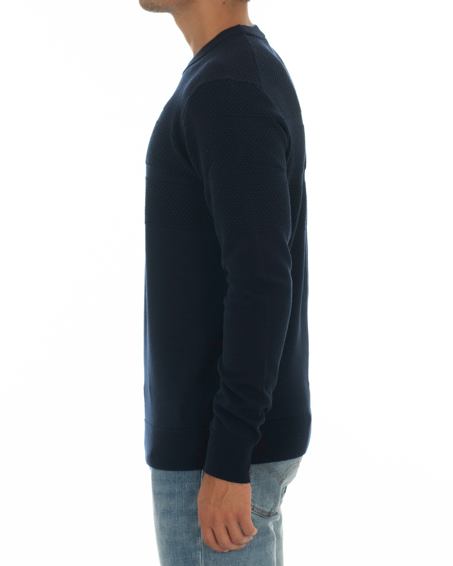Herre | Trøjer | Samsøe Samsøe | Samsøe & Samsøe Sei Structured Wool Crew Neck Night Sky