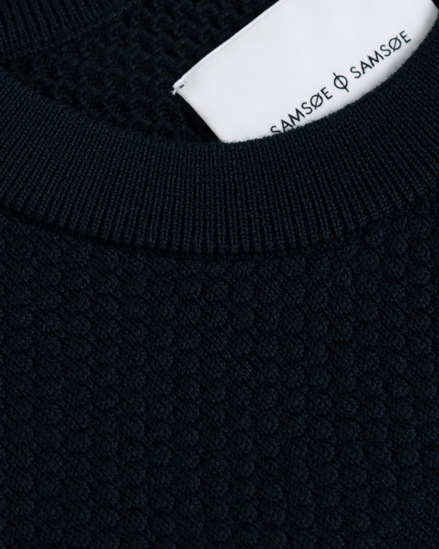 Herre | Trøjer | Samsøe Samsøe | Samsøe & Samsøe Sei Structured Wool Crew Neck Night Sky