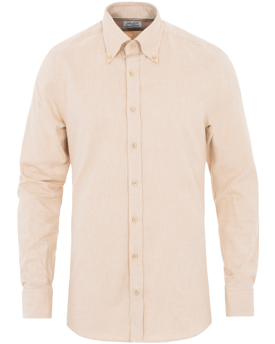 Herre | Skjorter | Stenströms | Slimline Flannel Shirt Beige