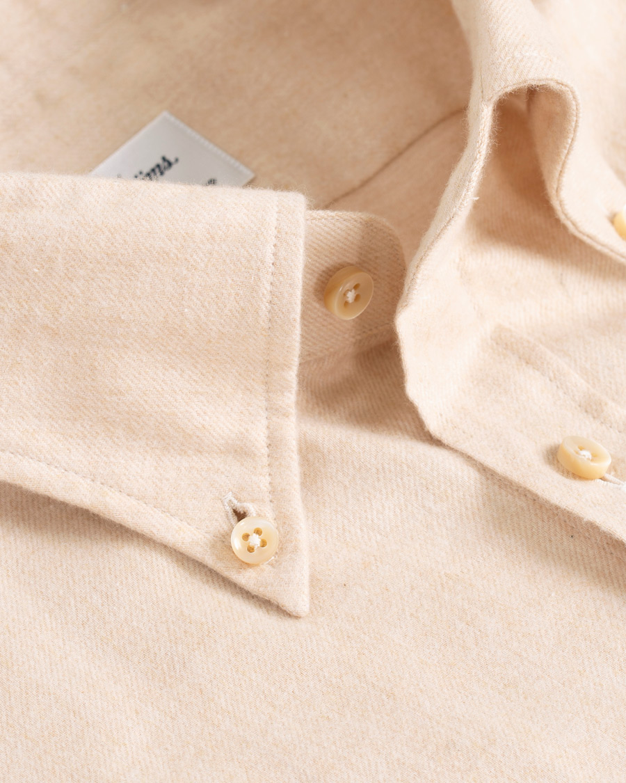 Herre | Skjorter | Stenströms | Slimline Flannel Shirt Beige