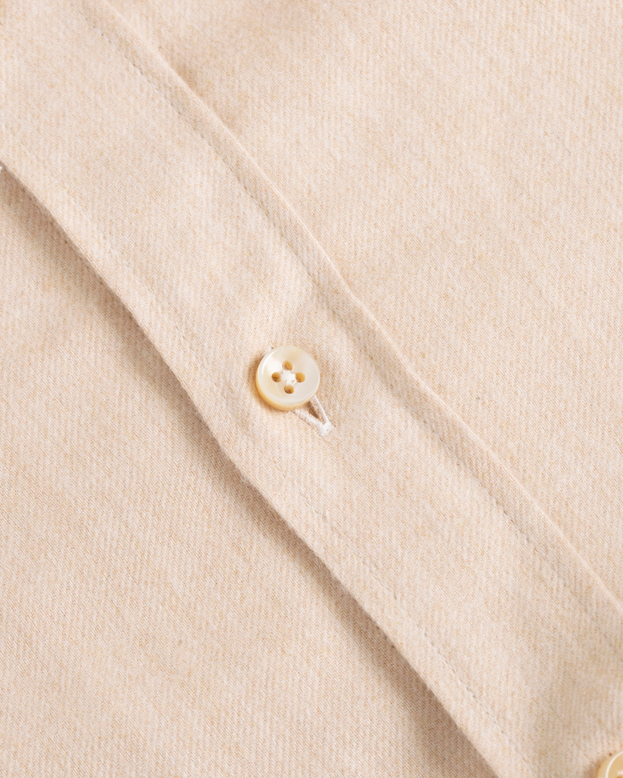 Herre | Skjorter | Stenströms | Slimline Flannel Shirt Beige