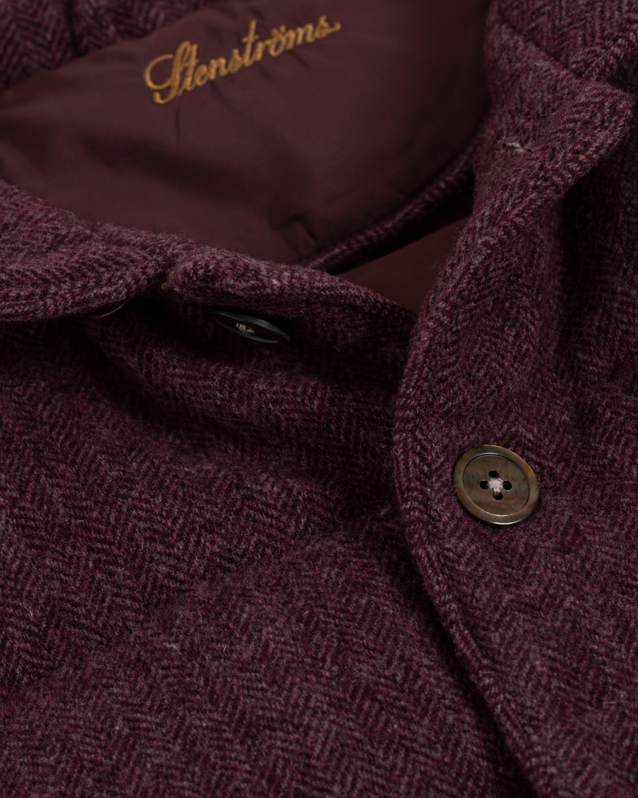 Herre | Jakker | Stenströms | Quilted Herringbone Wool Vest Red
