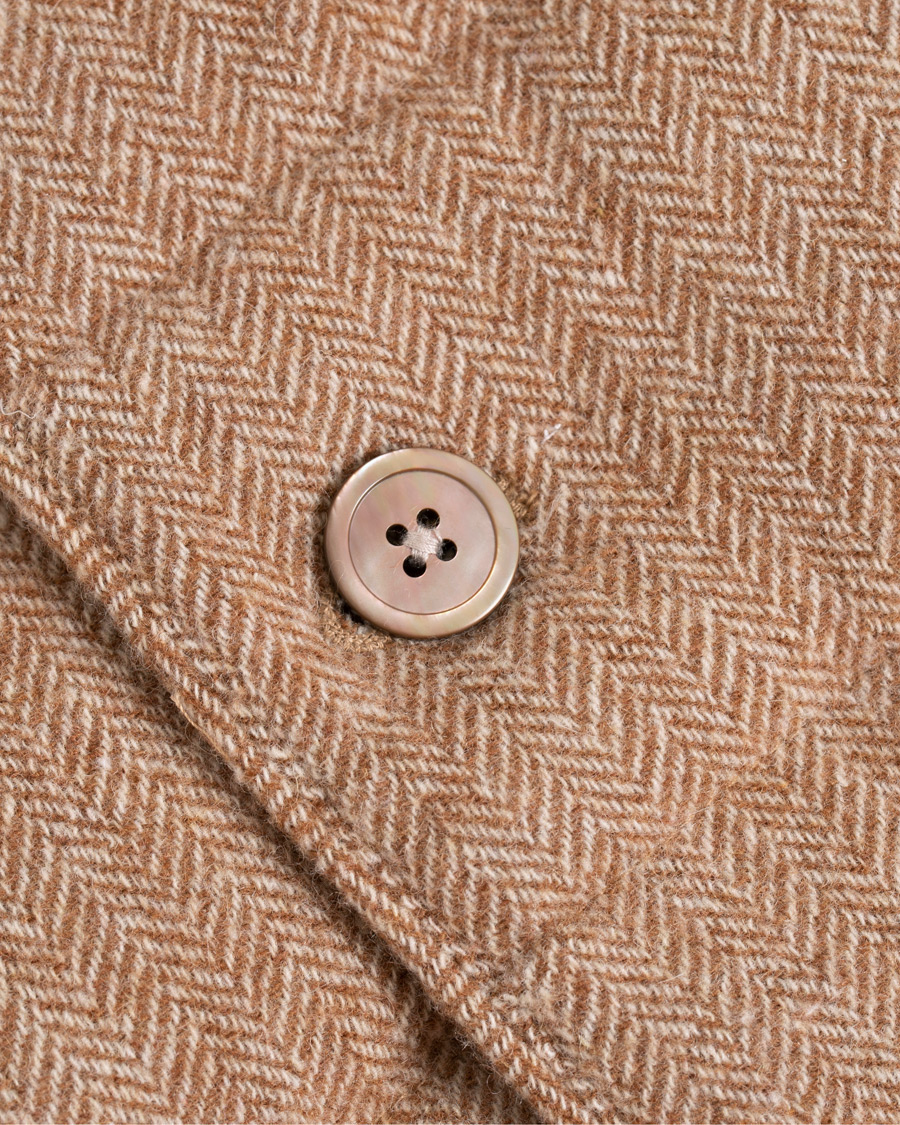 Herre | Jakker | Stenströms | Quilted Herringbone Wool Vest Beige