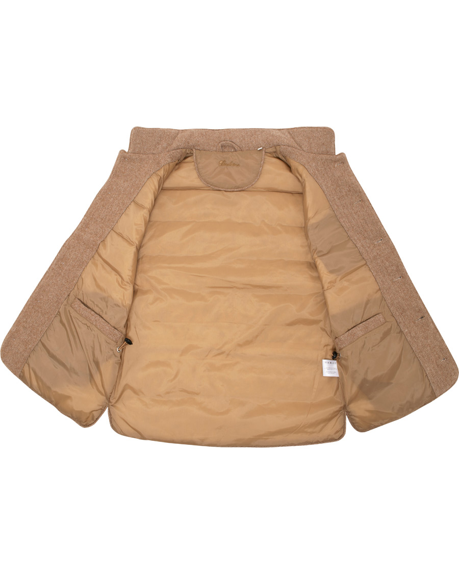 Herre | Jakker | Stenströms | Quilted Herringbone Wool Vest Beige