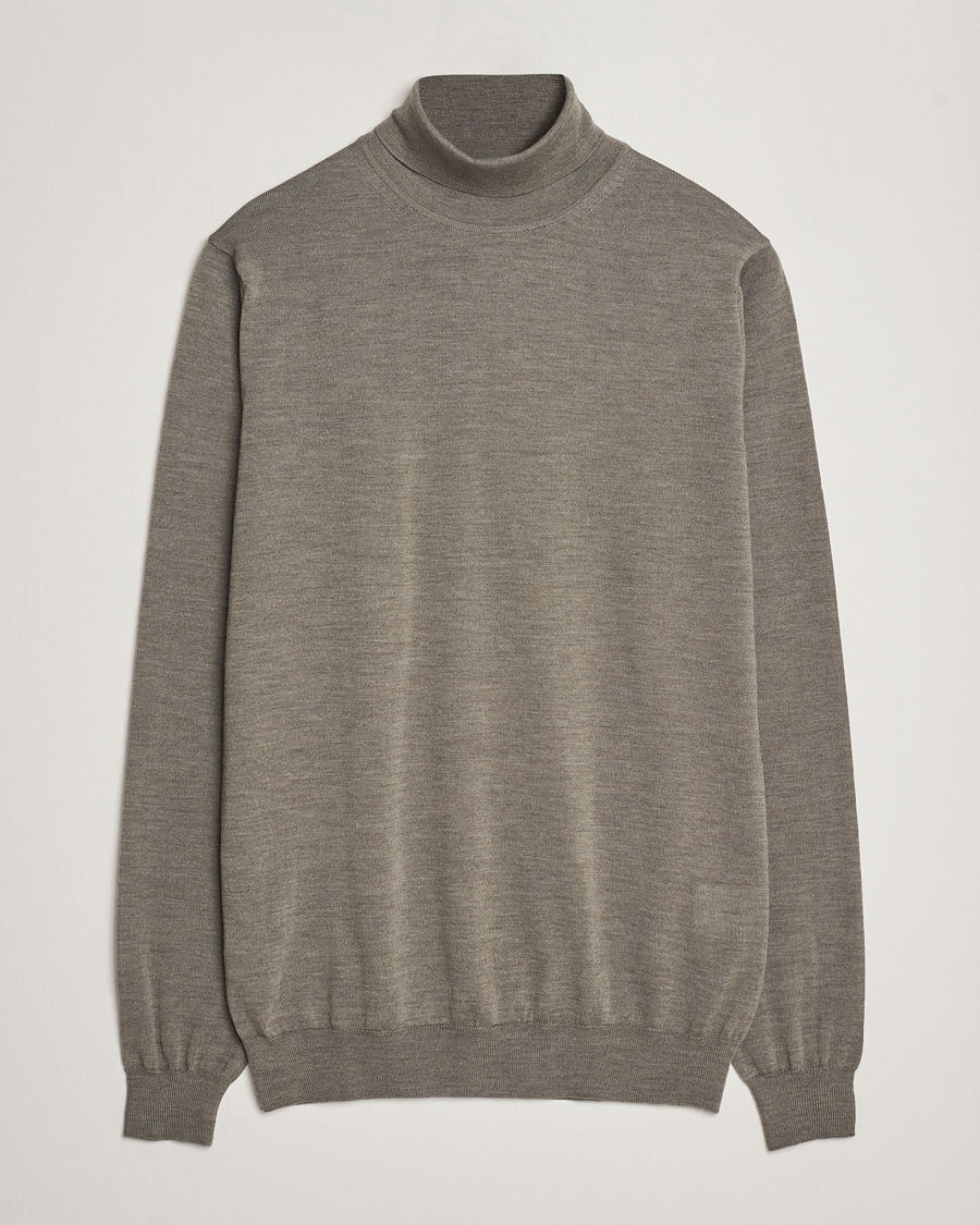 Herre | Trøjer | Stenströms | Fine Merino Rollneck Olive
