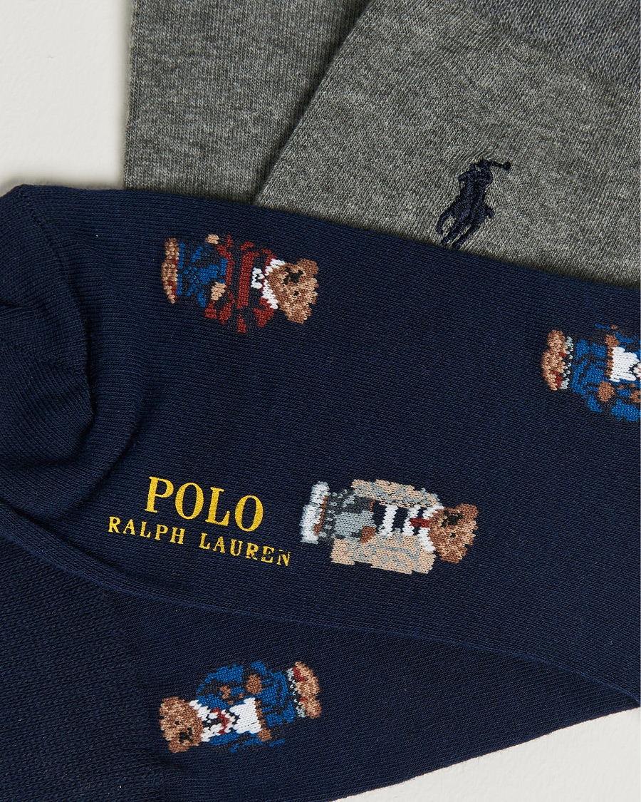 Herre | Undertøj | Polo Ralph Lauren | 2-Pack Bear Socks Navy/Grey