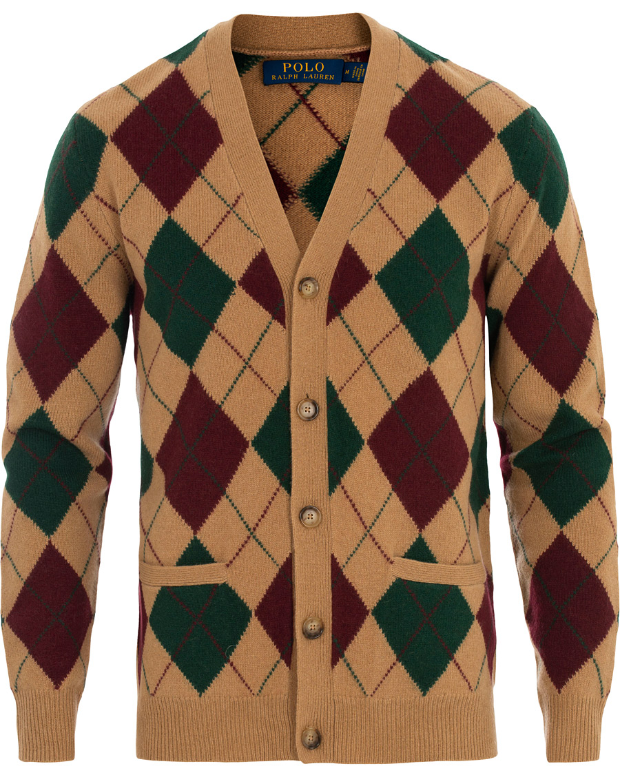 Herre | Trøjer | Polo Ralph Lauren | Wool/Cashmere Argyle Cardigan Beige