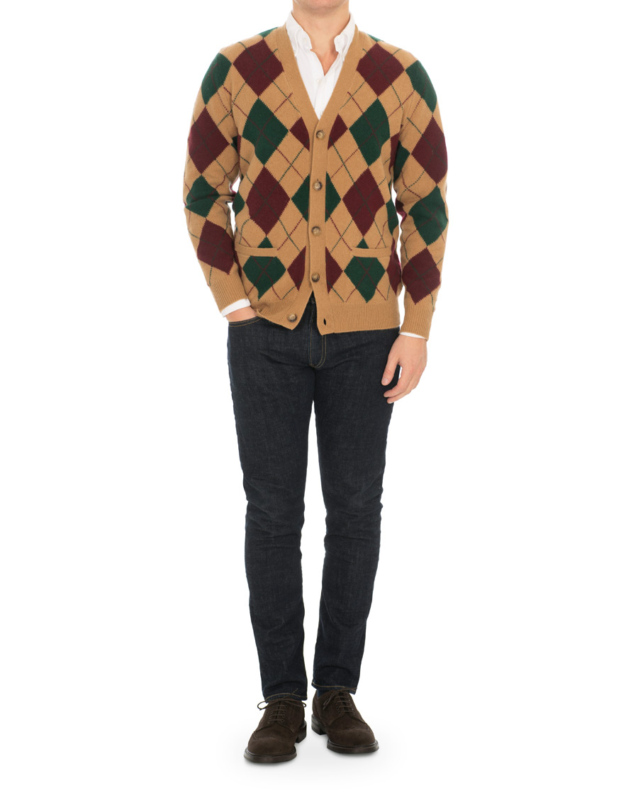 Herre | Trøjer | Polo Ralph Lauren | Wool/Cashmere Argyle Cardigan Beige
