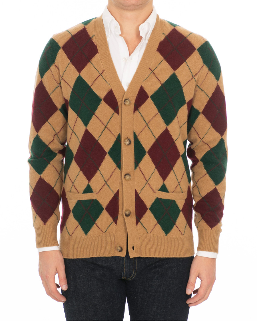Herre | Trøjer | Polo Ralph Lauren | Wool/Cashmere Argyle Cardigan Beige