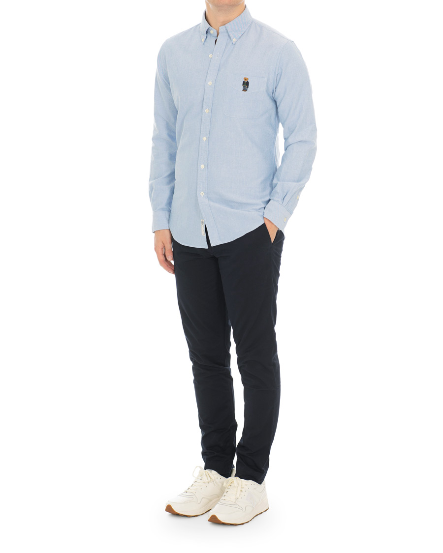 Herre | Skjorter | Polo Ralph Lauren | Slim Fit Oxford Bear Shirt Light Blue