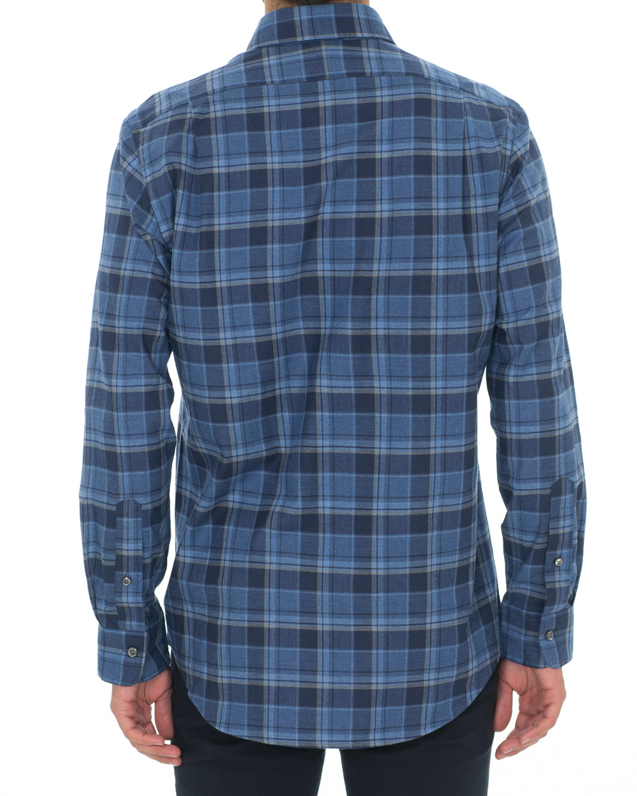 Herre | Skjorter | Polo Ralph Lauren | Custom Fit Flannel Check Shirt Blue