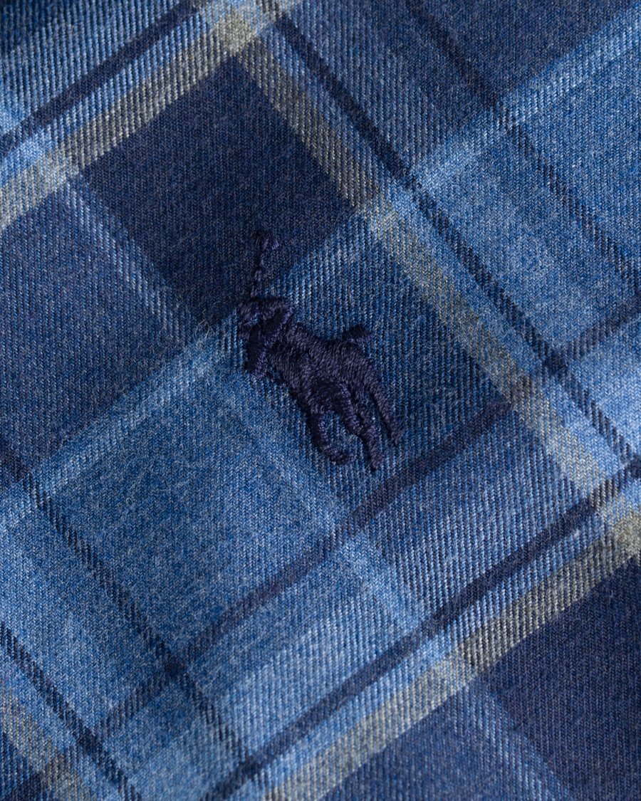 Herre | Skjorter | Polo Ralph Lauren | Custom Fit Flannel Check Shirt Blue